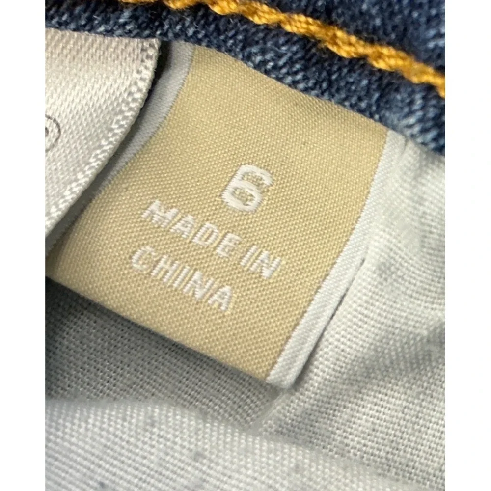 Michael Kors Denim Shorts Dark‎ Wash Gold Logo Size 6 Casual Summer Classic